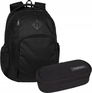 CoolPack viackomorový školský batoh, čierny, 30 l + peračník CoolPack